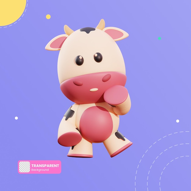 Nette Kuh 3D-Illustration