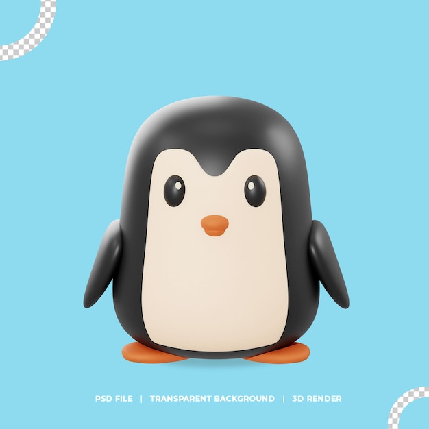 PSD netter pinguin 3d-illustration