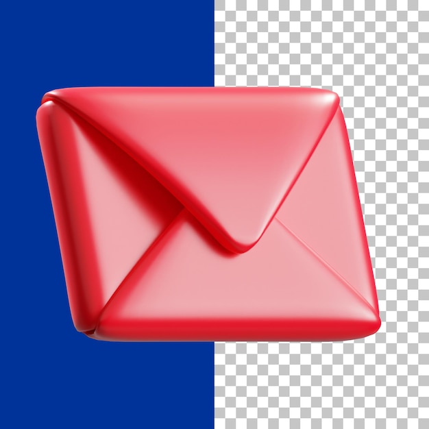 Nettes Nachrichtenumschlagsymbol 3D-Renderbild
