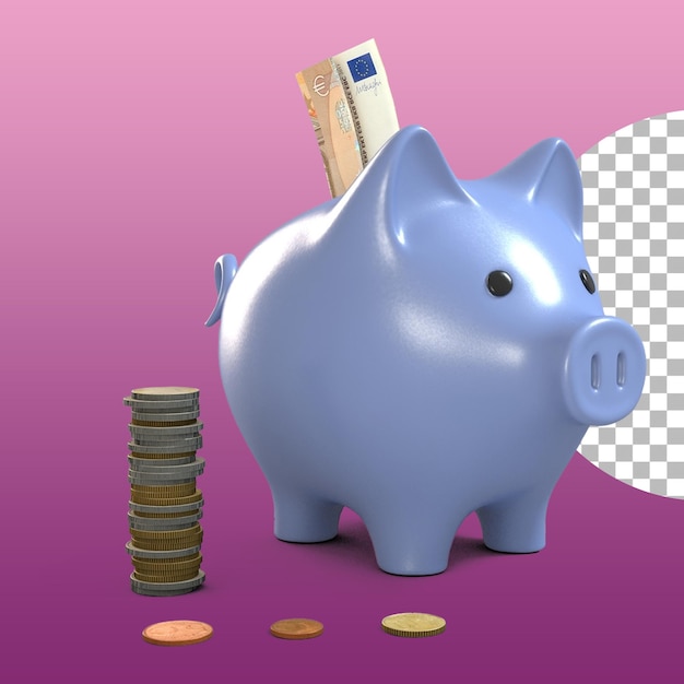 Nettes Sparschwein lokalisiert für Finanzkonzeptdesign