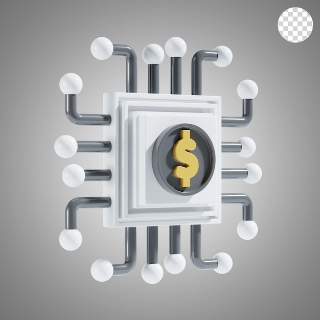 Netzwerk 3D-Dollar-Symbol