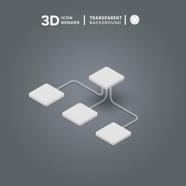 PSD netzwerk 3d-illustration rendering 3d-symbol farbig isoliert