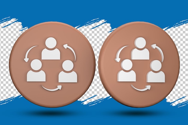 Netzwerk Menschen Verbindungssymbol 3D-Darstellung auf transparentem Hintergrund