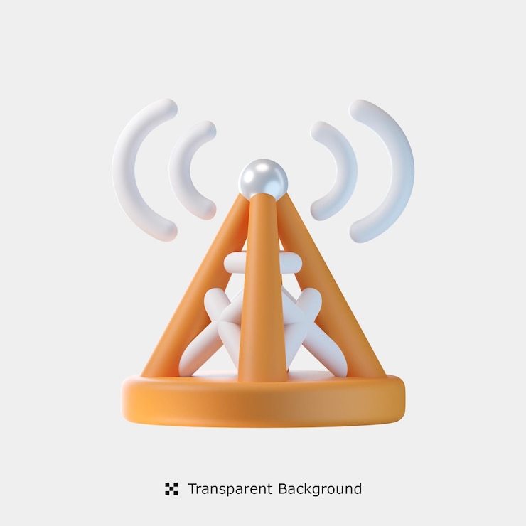 PSD netzwerk pole 3d-symbol-darstellung
