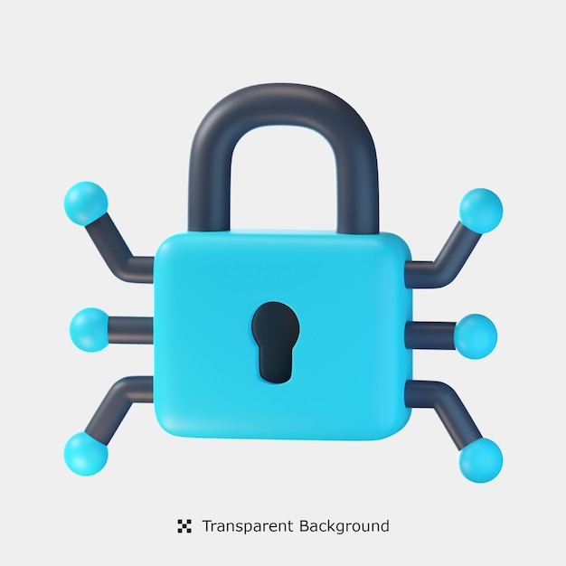 Netzwerksicherheit 3D-Icon-Darstellung