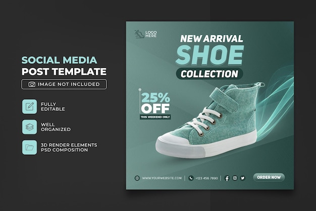 Neuankömmling Schuh Social Media Post Template Design