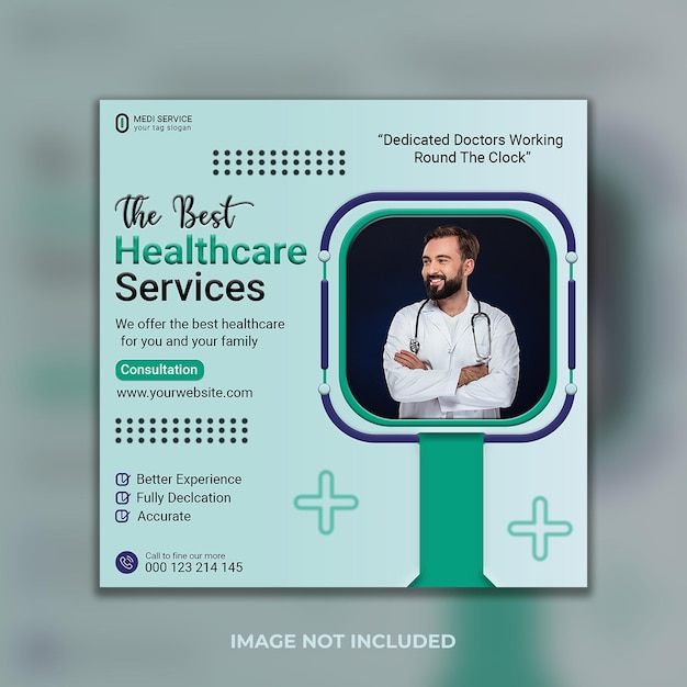 PSD neue healthcare-social-media-flyer- und web-banner-post-design-vorlage