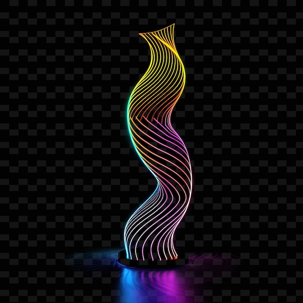 PSD neue led-tischlampen mit verschiedenen farben schwarze drahtlinien y2k neonlicht dekorativer hintergrund