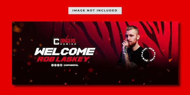 PSD neue player esports social media banner-vorlage