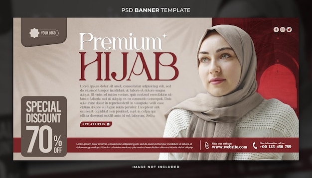 Neue Premium-Hijab-Cover- oder Banner-Vorlage
