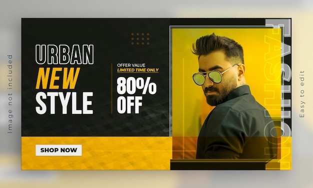 Neue Saison Fashion Sale Web Banner Social Media Facebook Cover Template Design