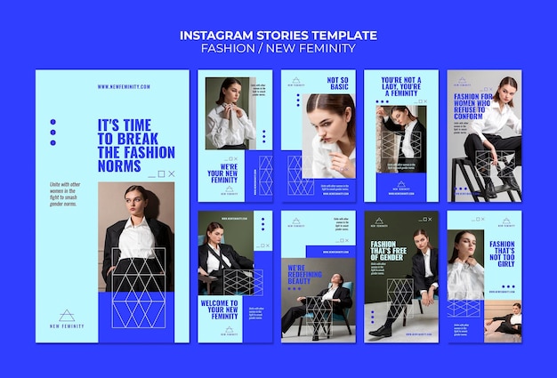PSD neue social-media-geschichten über weibliche mode