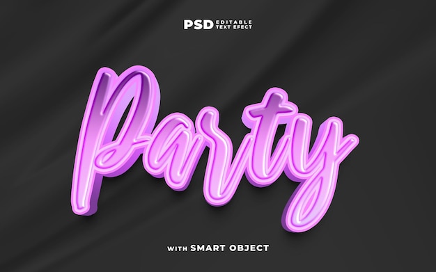 neuer eleganter bearbeitbarer texteffekt der party 3d