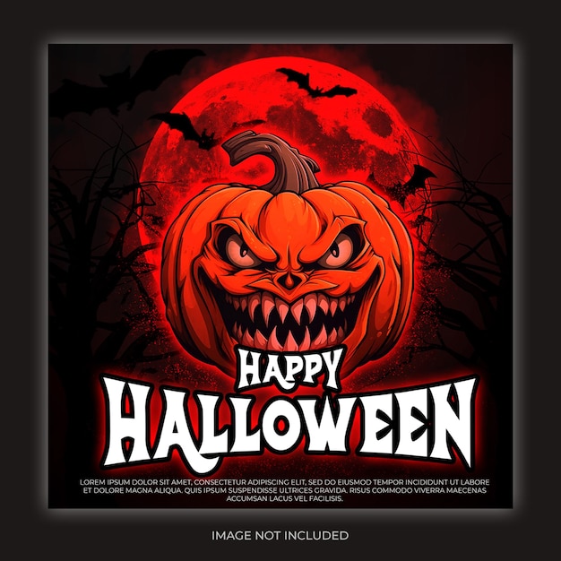 Neuer Halloween-Party-Flyer, Social-Media-Post und Web-Banner-Design PSD