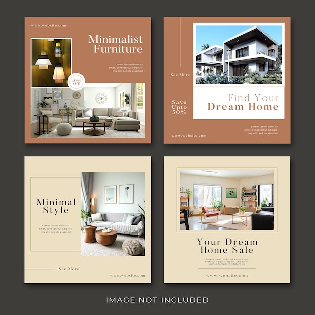 Neues Interior-Sale-Banner für Instagram Post Premium