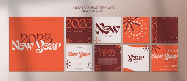 PSD neues jahr 2023 instagram-post-template-design