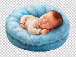 PSD neugeborenes schläft auf einem kissen