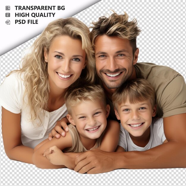 Neugierige weiße familie ultra-realistischer stil weißer hintergrund