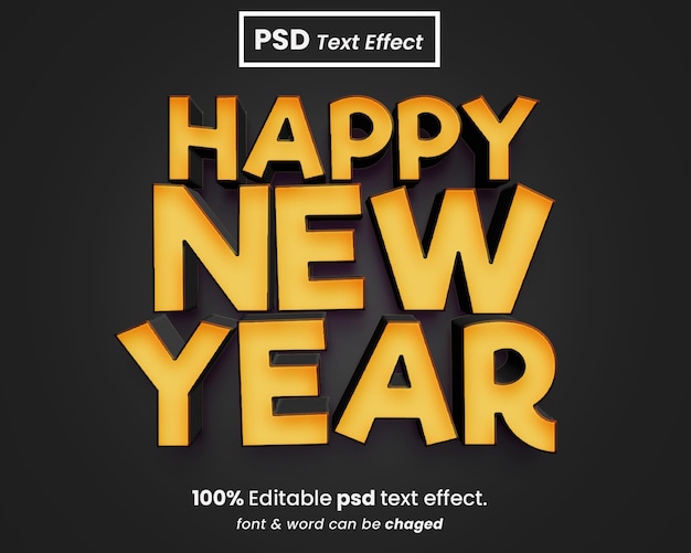 Neujahr 2024 3d-texteffekt