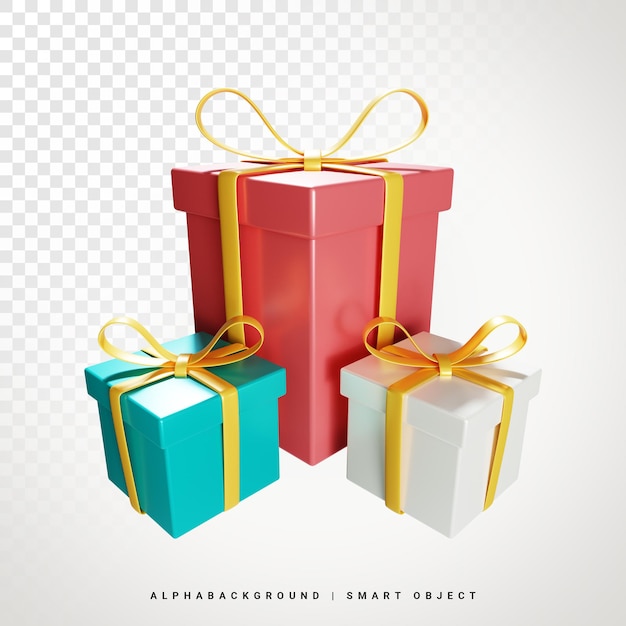 Neujahrsgeschenk 3D-Illustration
