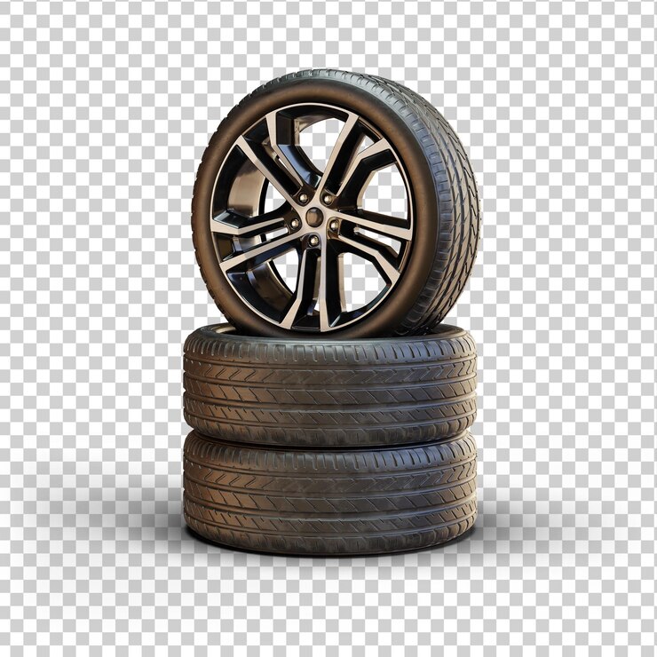 PSD neumáticos 3d completamente aislados