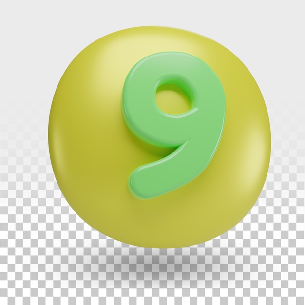 neun symbol 3d rendern