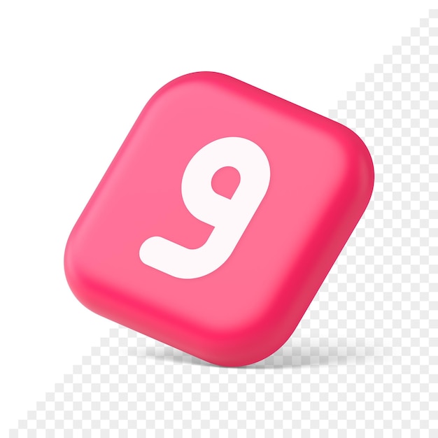 Neun Zahlen rosa Schaltfläche Berechnung Mathematik Finanzbudget Web-App 3D-Symbol Symbol Website-Element