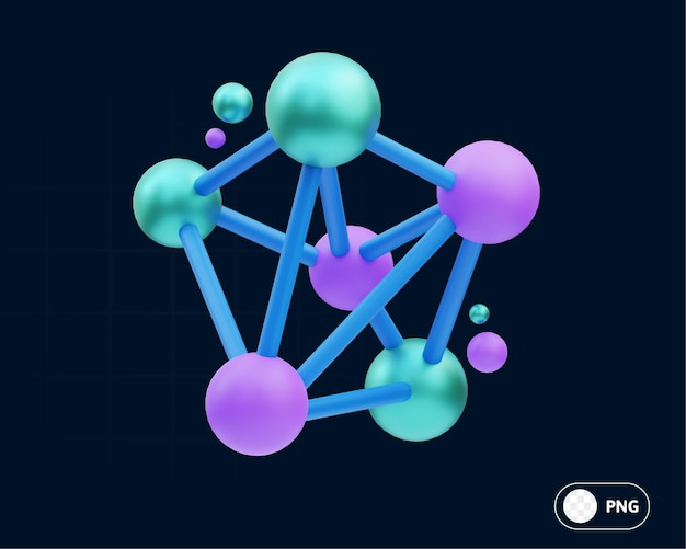 PSD neuralnetzwerks 3d-illustration