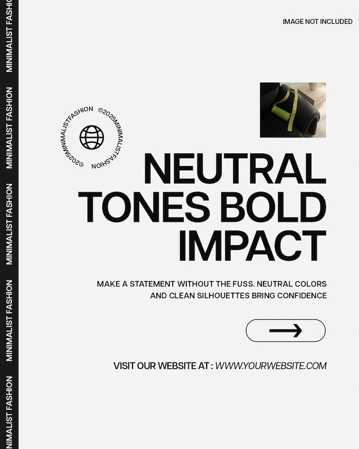 PSD neutral tones bold impact diseño promocional de moda para las redes sociales y la plantilla de publicaciones de instagram