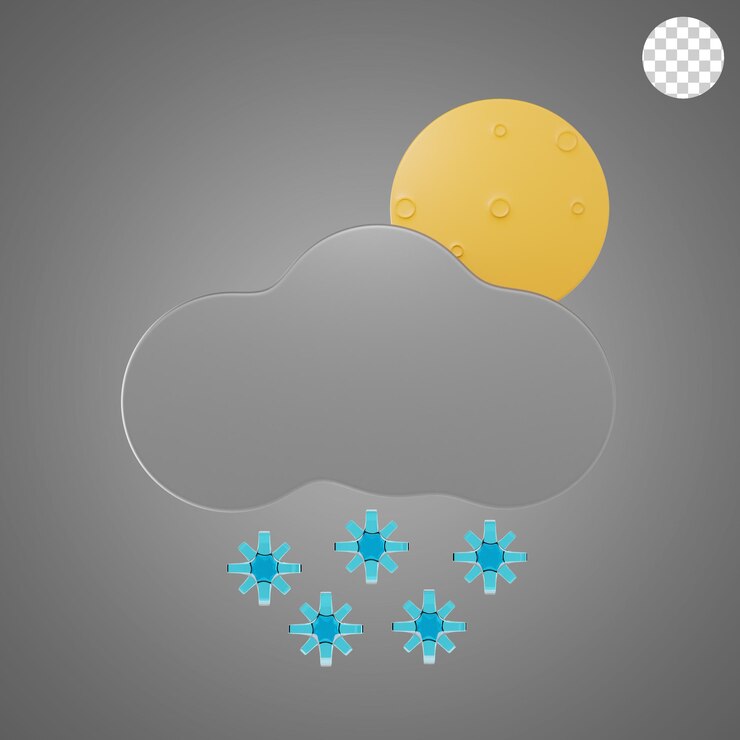 PSD nevada por la noche icono e ilustración en 3d