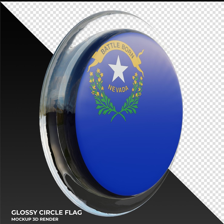PSD nevada0003 bandera de círculo brillante con textura 3d realista
