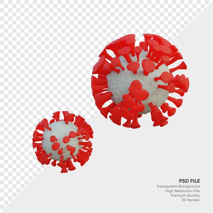 PSD new corona virus delta 3d illustration