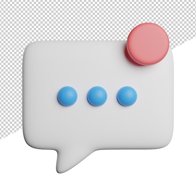 New Message Inbox front view 3d rendering icon illustration on transparent background