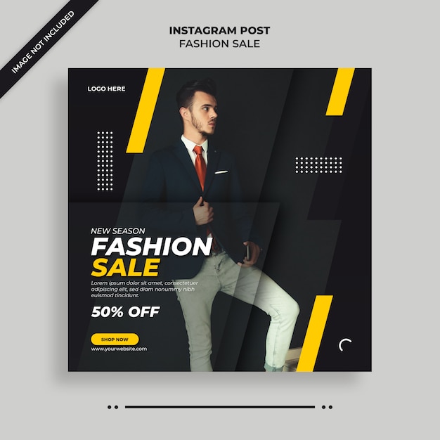 New season fashion sale web-banner oder social media post, square flyer und instagram banner vorlage