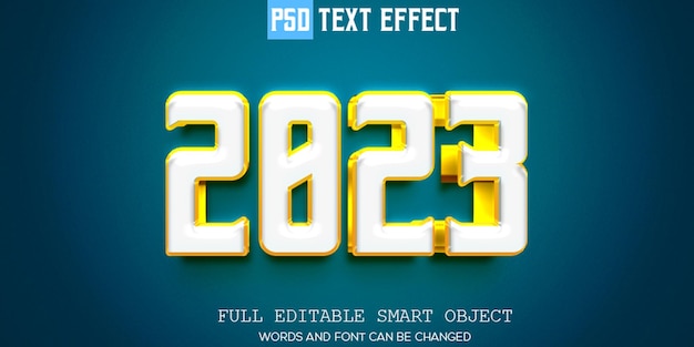 New year 2023 3d editable text effect psd premium template