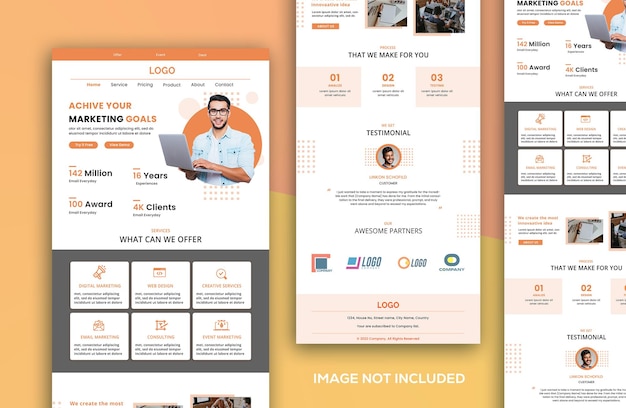 Newsletter aziendale o di agenzia creativa Modello di newsletter via e-mail di Enewsletter