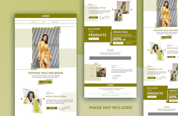 Newsletter di vendita di moda o agenzia creativa Modello di newsletter via e-mail di Enewsletter