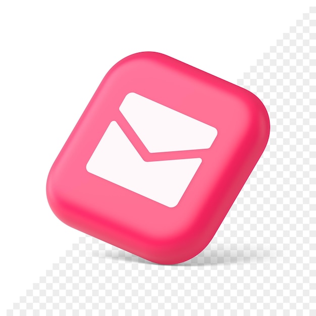 Newsletter inbox chat message button remotely communication digital notification 3d isometric icon