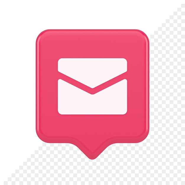 newsletter inbox chat message button remotely communication digital notification 3d speech bubble icon