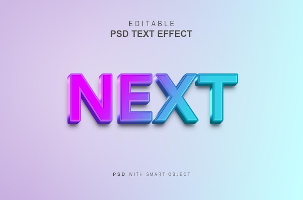 next gradient text effect 3d