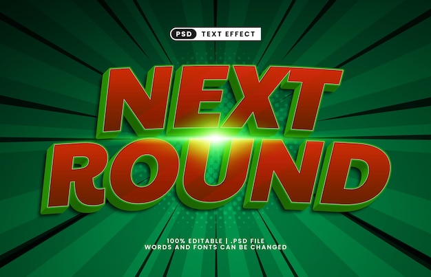 next round editable text effect with a game and kids text effect