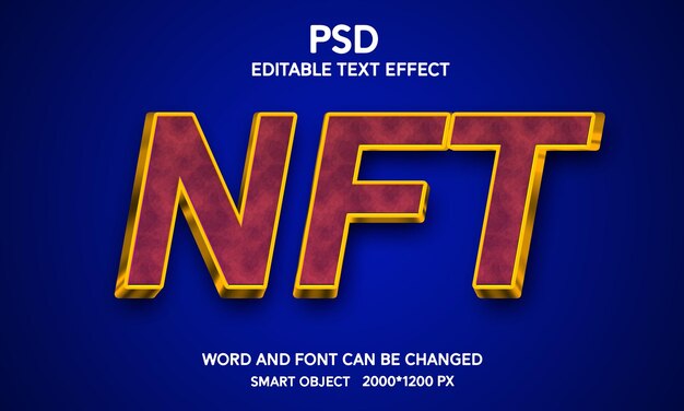 PSD nft 3d-texteffekt mit hintergrund vollständig bearbeitbar