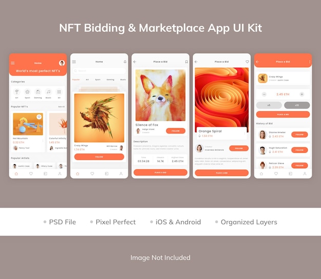 NFT Bidding amp Marketplace App-UI-Kit