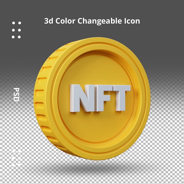 Nft blockchain icono de procesamiento de datos 3d render