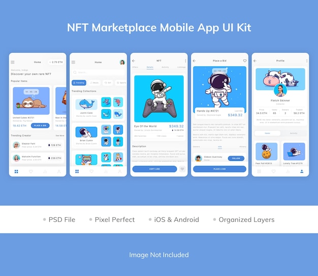 Nft marketplace mobile app ui-kit