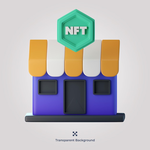 PSD nft-marktplatz 3d-symbolillustration