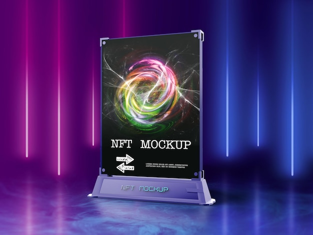 Nft mockup 3d-rendering