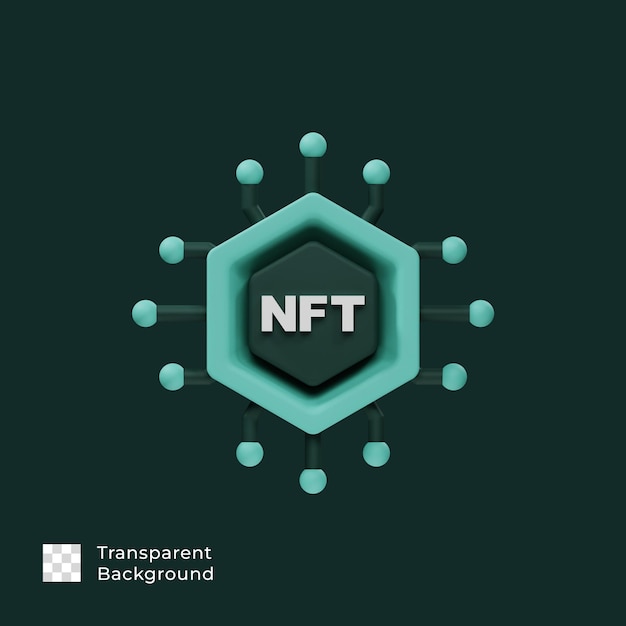 Nft-netzwerk 3d-symbol