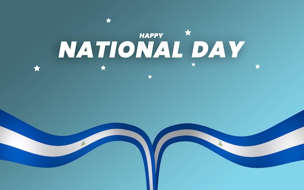 Nicaragua-Flaggenelement-Design, Bannerband zum Nationalen Unabhängigkeitstag, PSD