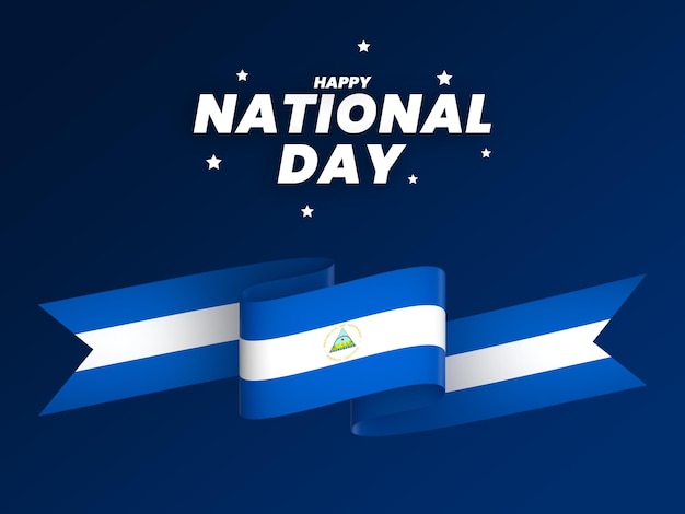 Nicaragua-flaggenelement-design, bannerband zum nationalen unabhängigkeitstag, psd